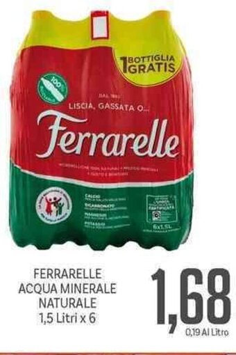 Supermercati Piccolo Ferrarelle Acqua Minerale Naturale 1,5 litri x 6 offerta