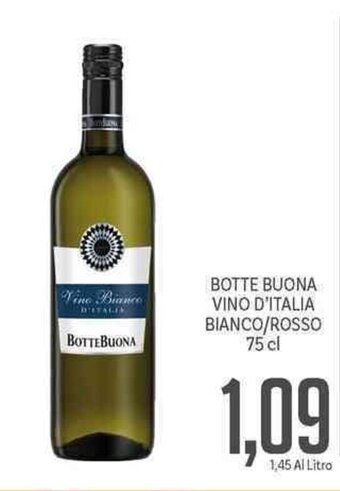 Supermercati Piccolo Botte Buona Vino D'Italia Bianco/Rosso 75 cl offerta