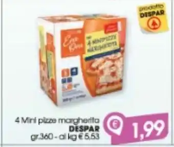 Despar 4 mini pizza margherita despar offerta
