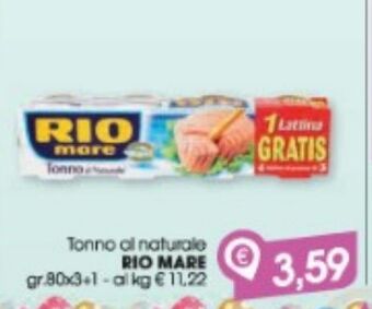Despar Tonno al naturale rio mare offerta