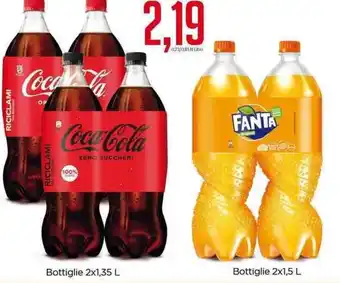 Supermercati Piccolo Coca Cola Bottiglie 2x1,35 L/Fanta Bottiglie 2x1,5 L offerta