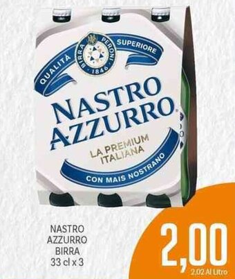 Supermercati Piccolo Nastro Azzurro Birra 33 cl x 3 offerta