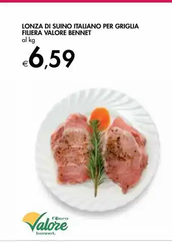 Bennet Lonza di suino italiano per griglia filera valore bennet offerta