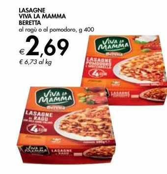 Bennet Lasagna viva la mamma beretta al ragu o al pomodoro, g 400 offerta