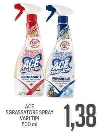 Supermercati Piccolo Ace Sgrassatore Spray vari tipi 500 ml offerta