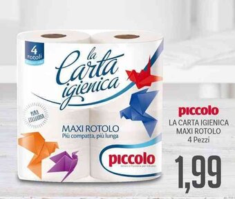 Supermercati Piccolo Piccolo La Carta Igienica Maxi Rotolo 4 Pezzi offerta