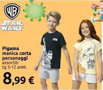 Carrefour Star Wars Pigama manica corta personaggi offerta