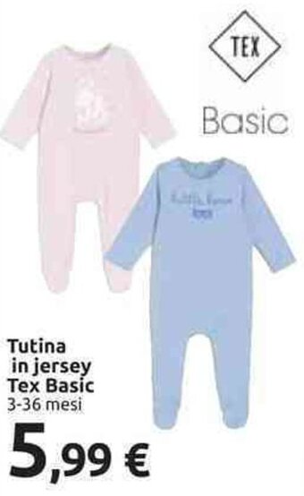 Carrefour Tex Basic Tutina in jersey 3-36 mesi offerta