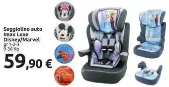 Carrefour Disney/Marvel Seggiolino auto Imax Luxe gr 1-2-3 offerta