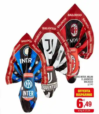 Balocco Uovo Inter, Milan o Juventus 240 g