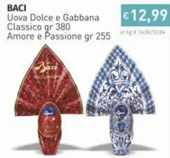 Prezzemolo e Vitale Baci Uova Dolce e Gabbana Classico 380 gr, Amore e Passione 255 gr offerta