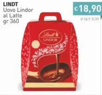 Prezzemolo e Vitale Lindt Uovo Lindor al Latte 360 gr offerta