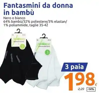Action Fantasmini da donna in bambù 35-42 3 paia offerta