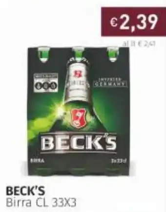 Prezzemolo e Vitale Beck's Birra 33 cl x 3 offerta