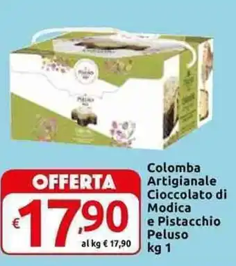 Carrefour Express Colomba Artigianale Cioccolato di Modica e Pistacchio Peluso 1 kg offerta