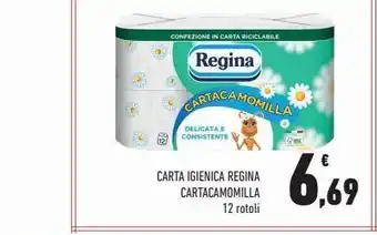 Conad Carta igienica regina cartacamomilla 12 rotoli offerta