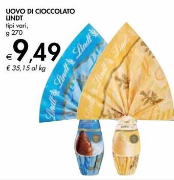 Bennet Uova di cioccolato lindt tipi vari g 270 offerta
