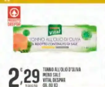 Eurospar Tonno in olio di oliva meno sale vital despar offerta