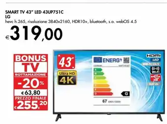 Bennet Smart tv led 43up751c lg offerta