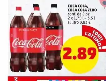 PENNY Coca-cola zero coca-cola conf 2 pz 3.5 l offerta