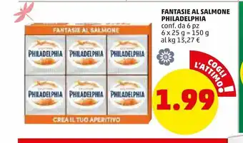 PENNY Philadelphia fantasie al salmone conf da 6 pz - 6x25g offerta