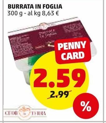 PENNY Burrata in foglia 300 g offerta