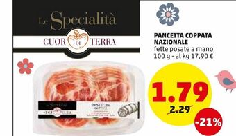 PENNY Pancetta coppata nazionale fette posate a mano 100 g offerta