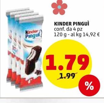PENNY Kinder pinguì conf da 4 pz 120 g offerta