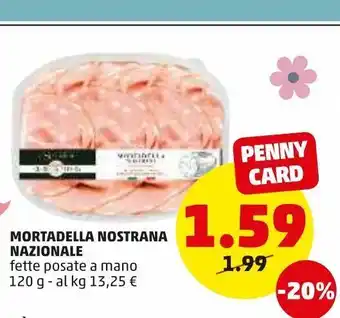 PENNY Mortadella nostrana nazionale fette posate a mano 120 g offerta