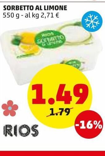 PENNY Sorbetto al limone 550 g offerta