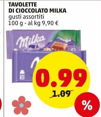 PENNY Tavolette di cioccolato milka gusti assortiti 100 g offerta