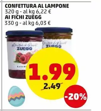 PENNY Confettura al lampone 320 g / ai fichi zuegg 330 g offerta