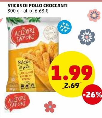 PENNY Sticks di pollo croccanti 300 g offerta