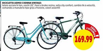 PENNY Bicicletta uomo e donna vintage offerta