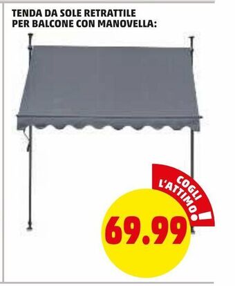 PENNY Tenda da sole retrattile per balcone con manovella offerta