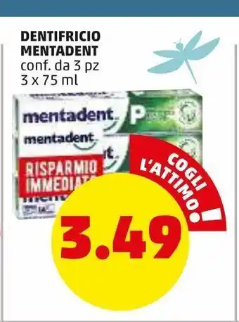 PENNY Dentifricio mentadent conf da 3x75 ml offerta