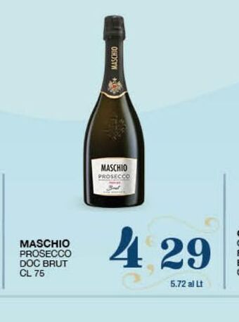 SeBón Supermercati Maschio prosecco doc brut cl 75 offerta