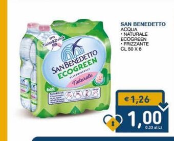 SeBón Supermercati San benedetto acqua naturale ecogreen frizzante cl 50 x 6 offerta