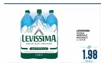 SeBón Supermercati Levissima acqua minerale naturale l 1.5 x 6 offerta