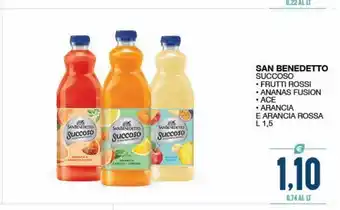 SeBón Supermercati San benedetto succoso frutti rossi ananas fusion ace arncia e arancia rossa l 1.5 offerta