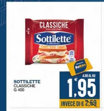 SeBón Supermercati Sottilette classiche g 400 offerta