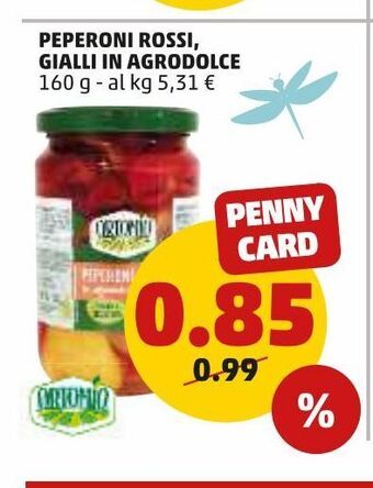 PENNY Peperoni rossi, gialli in agrodolce offerta