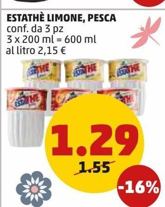 PENNY Estathè limone, pesca offerta