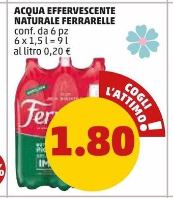 PENNY Acqua effervescente naturale ferrarelle offerta