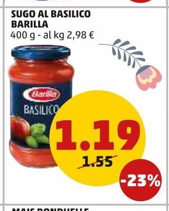 PENNY Sugo al basilico barilla offerta