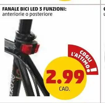 PENNY Fanale bici led 3 funzioni offerta