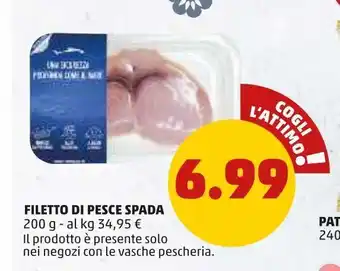 PENNY Filetto di pesce spada offerta