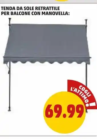PENNY Tenda da sole retrattile per balcone con manovella offerta