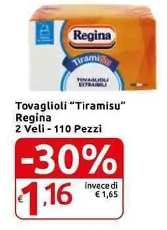 Carrefour Express Regina Tovaglioli "Tiramisu" 2 Veli 110 Pezzi offerta