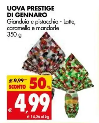 Tigros Uova Prestige Di Gennaro Gianduia e pistacchio - Latte, caramello e mandorle 350g offerta